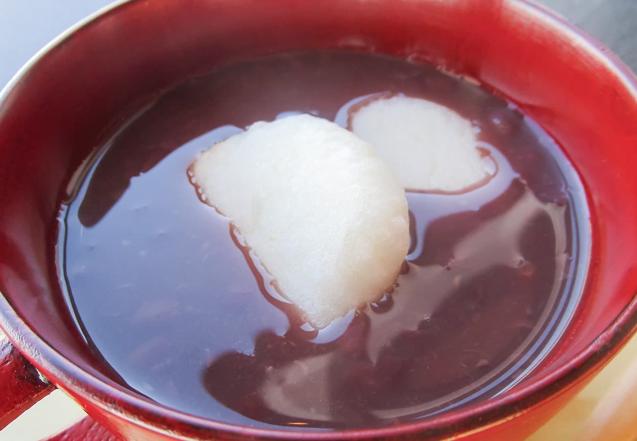 mochi お汁粉 粒あん